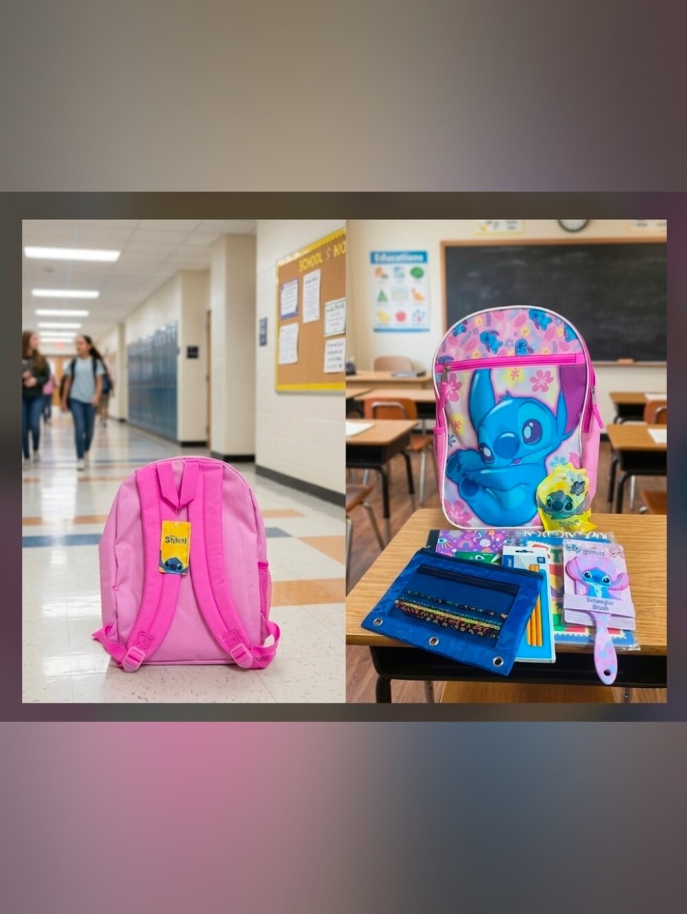 Stitch Pink Kids Backpack Bundle-NIP!